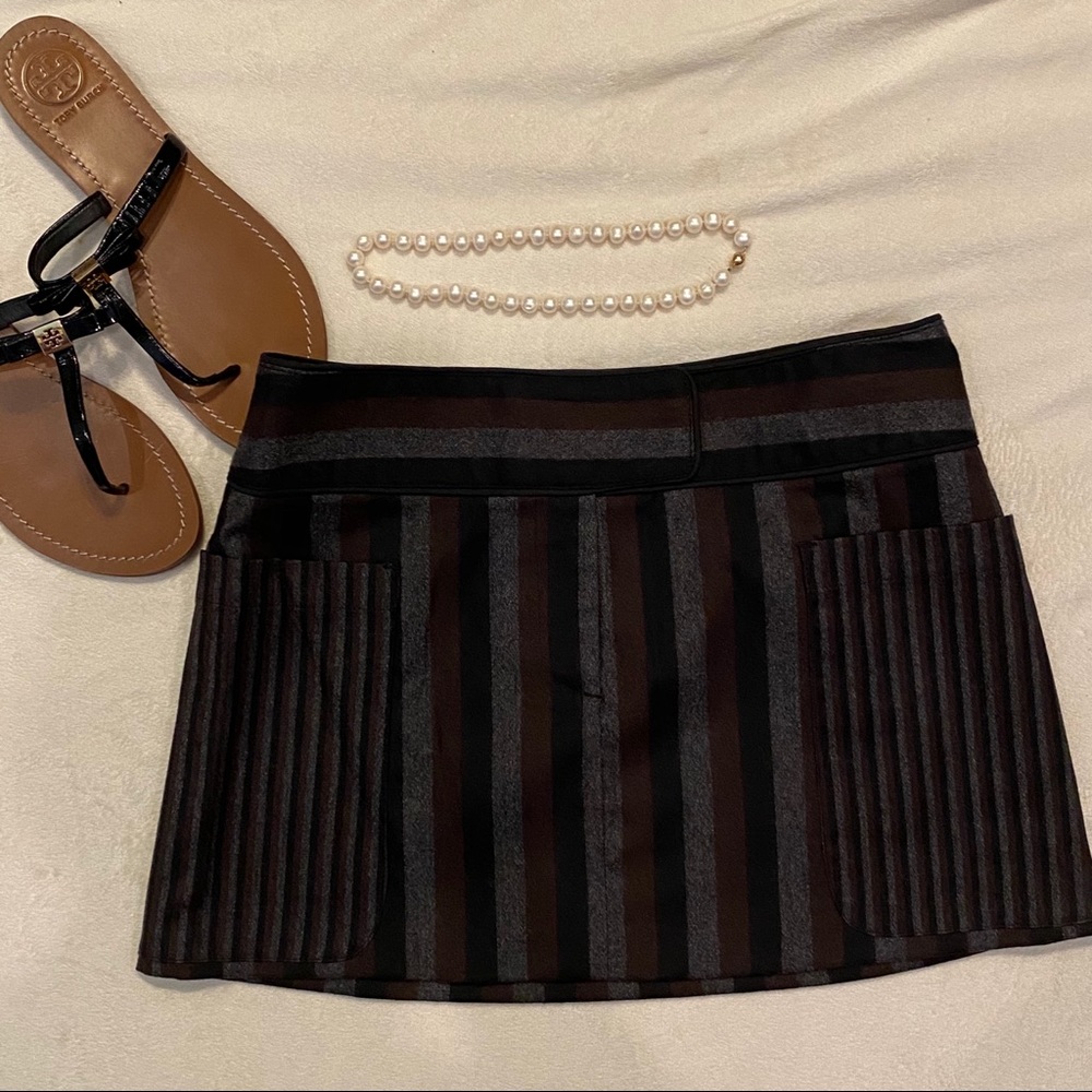 Alice + Olivia Striped Wool Skirt